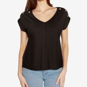 Belldini Textured V Neck Top